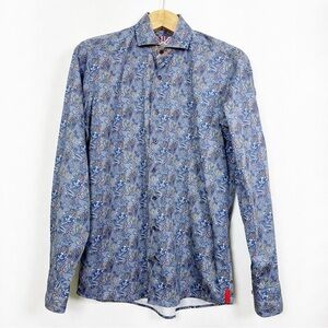7 Downie St. Men’s Blue Floral‎ Paisley Dress Shirt Size Large